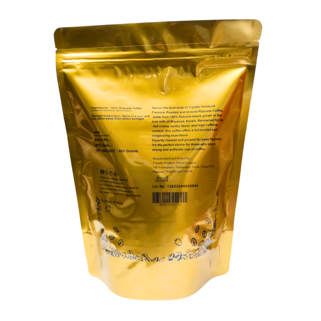 Tripathi Products Premium Robusta Ground Coffee 400 Grams