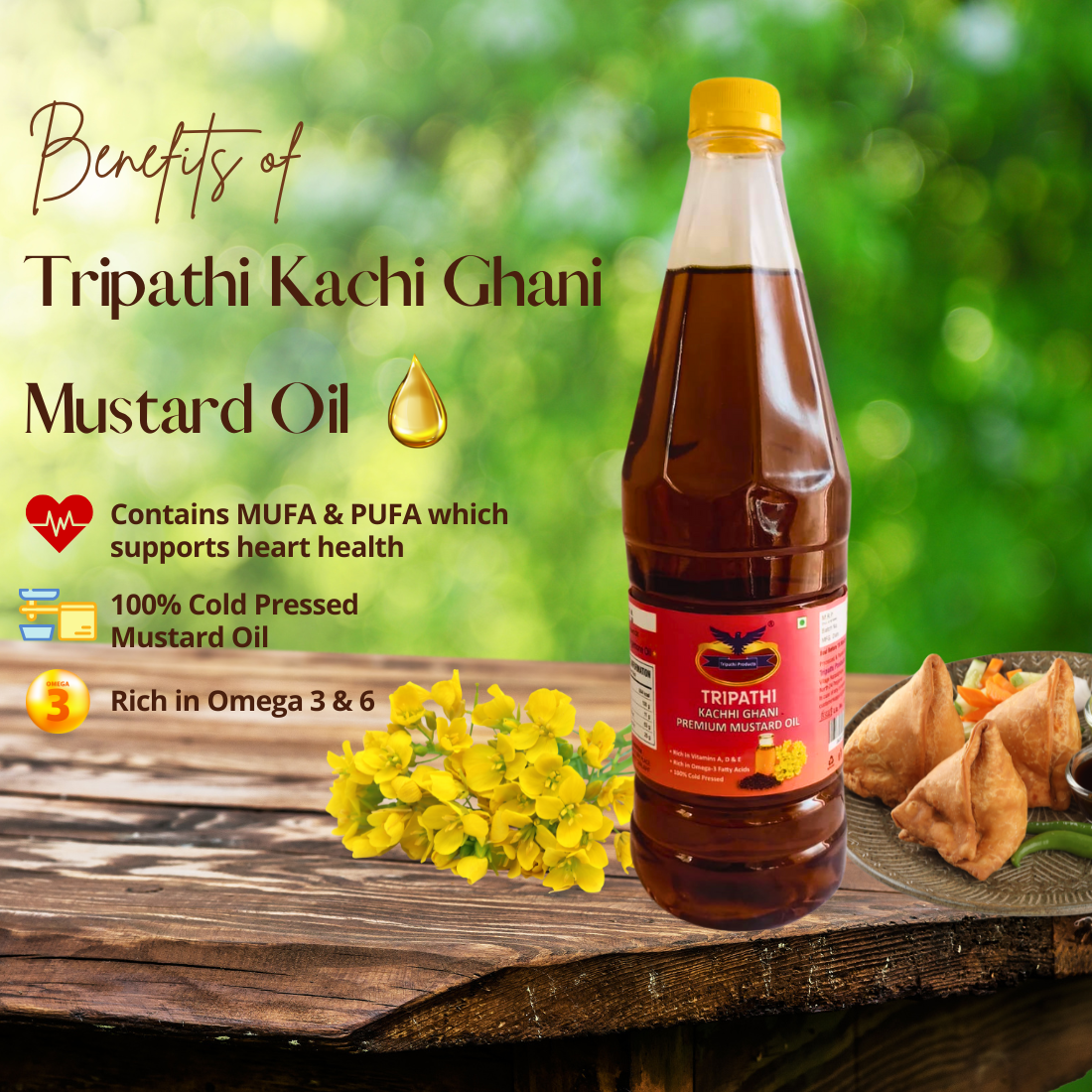 Tripathi Kachi Ghani Mustard Oil 900 ml